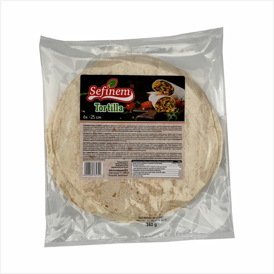 Sefinem Tortilla 6stuk (Fladenbrot - 6 Stück) 25 cm